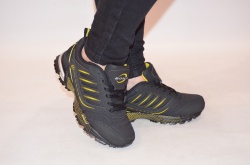 Кросівки підліткові BONA 687Е-2 чорні з жовтим нубук