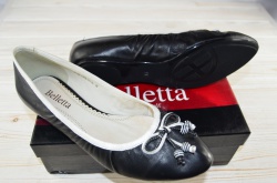 Балетки женские Beletta 723 чёрные кожа