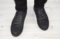 Туфлі чоловічі Konors 8017-04-1 чорні нубук на шнурках, останній 45 розмір