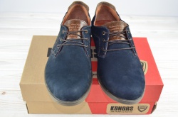 Туфли мужские Konors 809-3-46 синие кожа на шнурках размеры 40,45