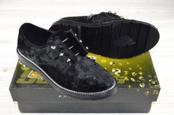 Туфлі жіночі Sothbys 830 чорні Вілюра низький хід на перемичках розміри 38,40