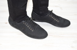 Туфли мужские Konors 870-3-1 чёрные нубук на шнурках размеры 43,45