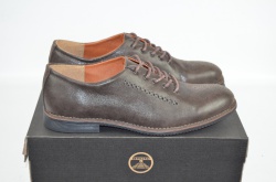 Туфли броги мужские Broni 9-04 коричневые нубук на шнурках