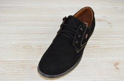 Туфли мужские Konors 901-3-1 чёрные замша (последний 45 размер)