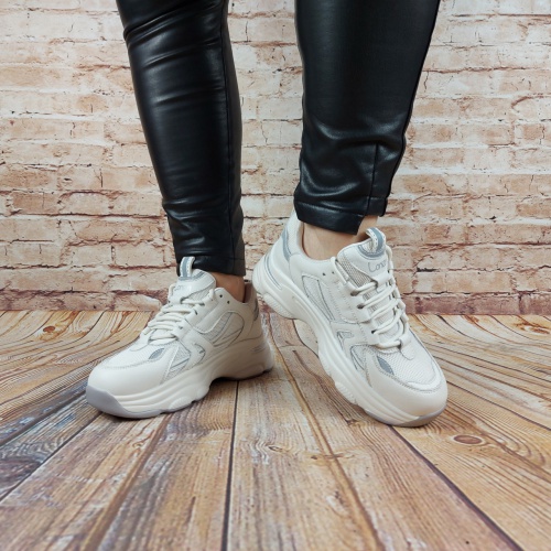 Кросівки жіночі LONZA 9115-1 білі шкіра текстиль