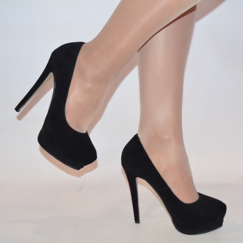 Туфлі жіночі Magnori 9195-719-3 чорні замша каблук-шпилька