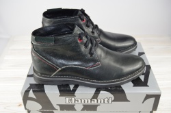 Черевики чоловічі зимові Flamanti 930 чорні шкіра на шнурку (останній 40 розмір)